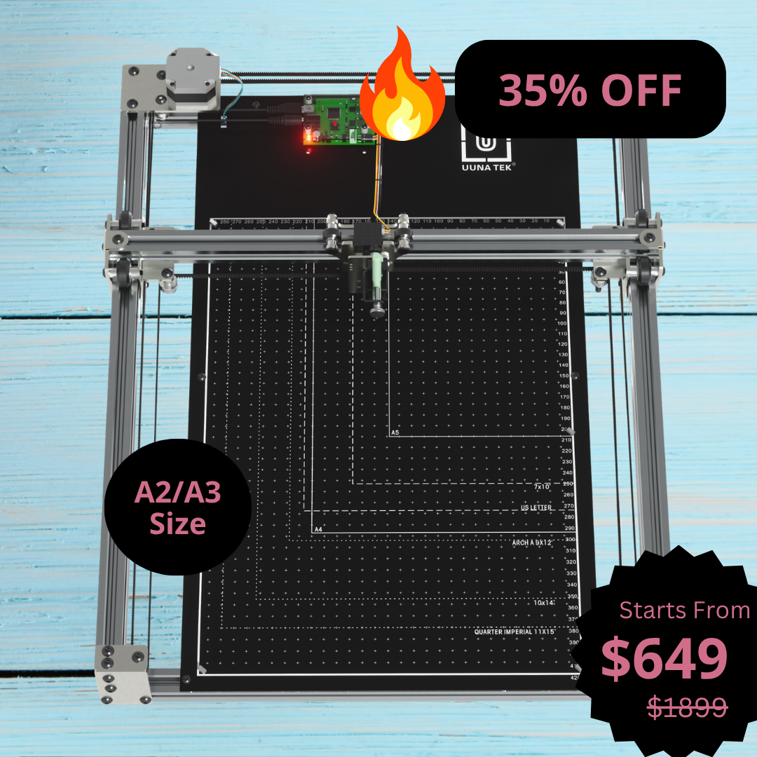 iDraw H SE Robot de Desenho A3/A2 para Artistas, Arte Generativa & Automação de Escrita à Mão – Combina o Hardware Robusto iDraw H com o Software Flexível Axidraw
