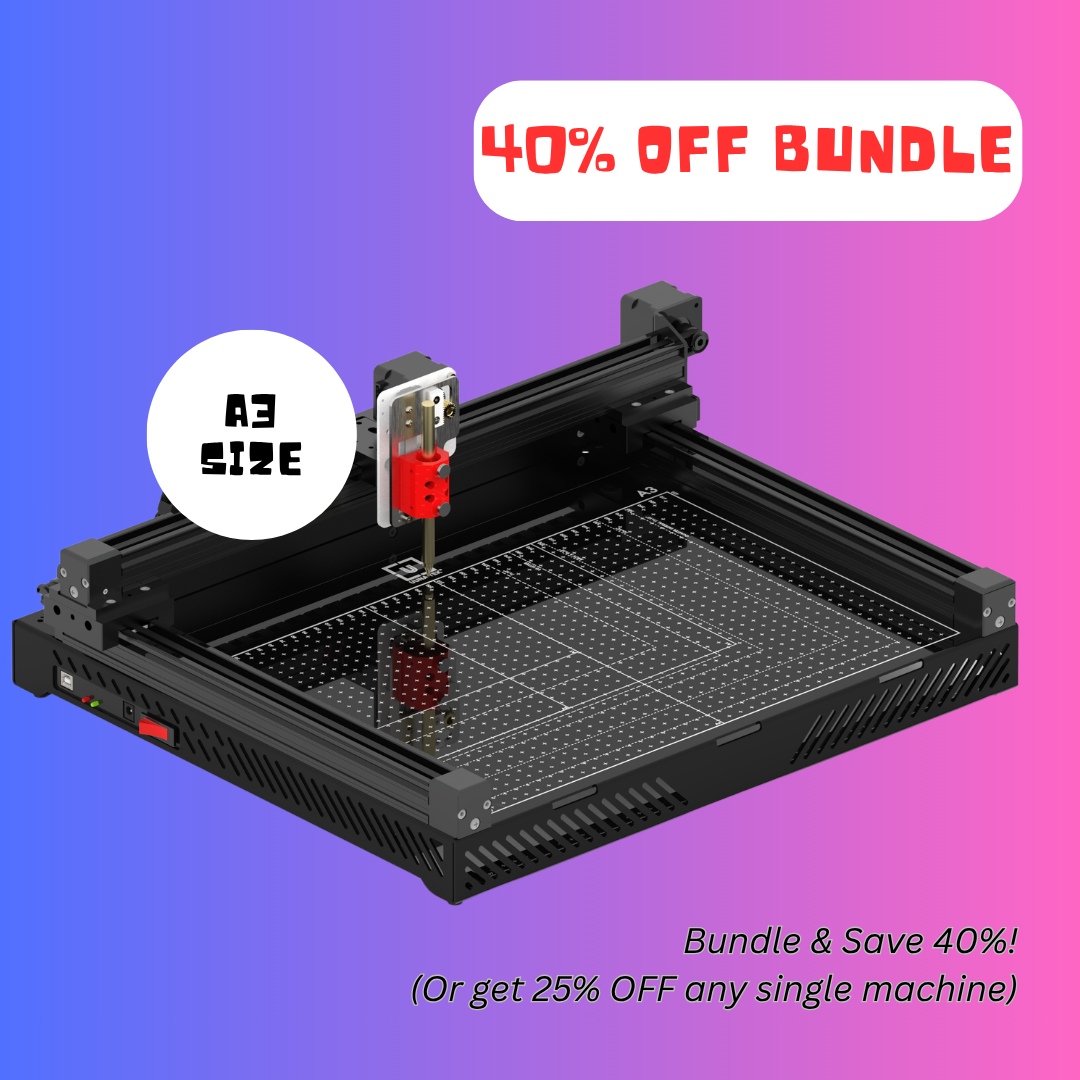 UUNA TEK 3.0 A3 Plotter de Caneta Premium Tudo-em-Um Pré-montado Robot Desenhador com WiFi & Cartão SD – Compacto, Mais Silencioso, Mais Rápido, Mais Preciso
