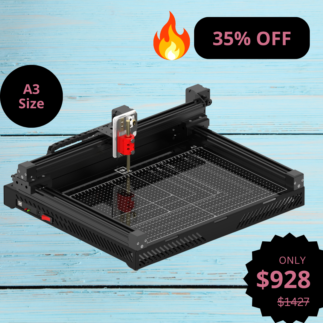 UUNA TEK 3.0 A3 Plotter de Caneta Premium Tudo-em-Um Pré-montado Robot Desenhador com WiFi & Cartão SD – Compacto, Mais Silencioso, Mais Rápido, Mais Preciso